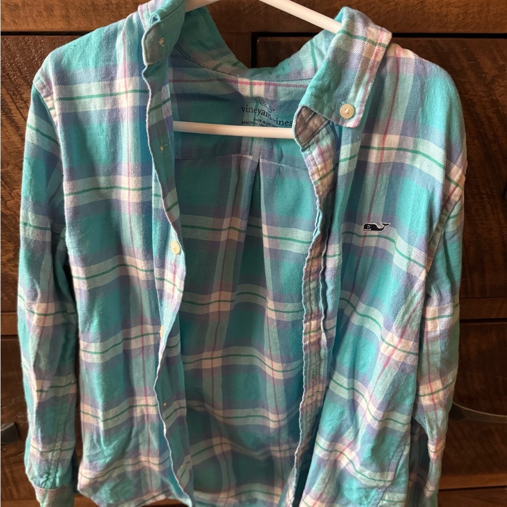 Vineyard Vines Boys Flannel Button Down Shirt Size 6